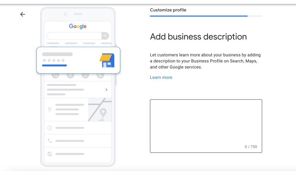 How to add description to Google Business Listing