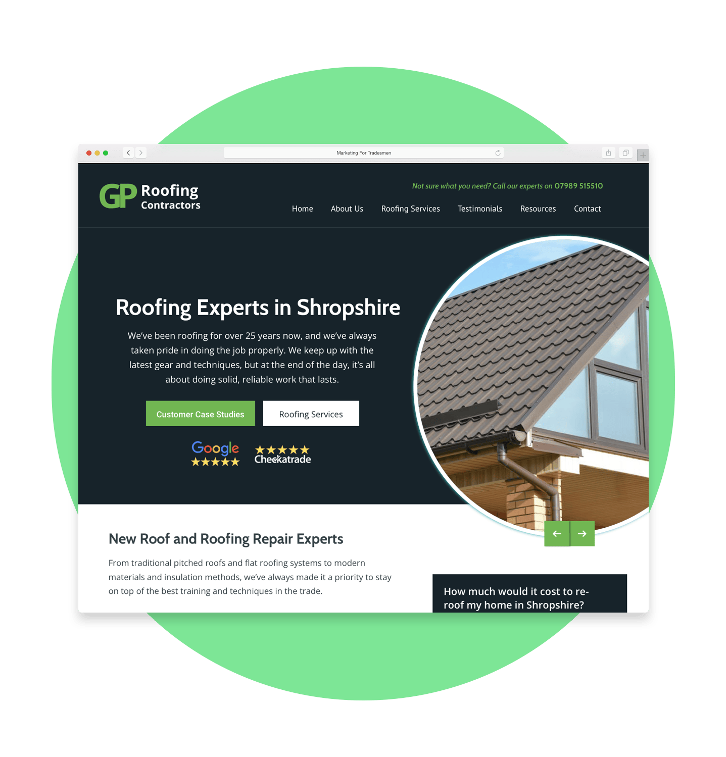 Roofing Digital Marketing Example